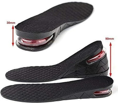 Eltihr 3 Layer 7cm Height Increase insole Shoes Pad Air Cushion for men & women Insole(Black)