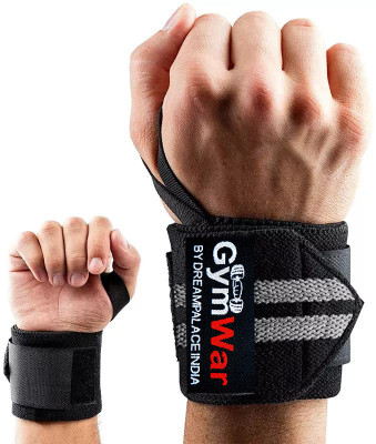 GymWar Professional Grade with Thumb Loops - Wrist Support Braces for Men & Women Wrist Support(Grey)
