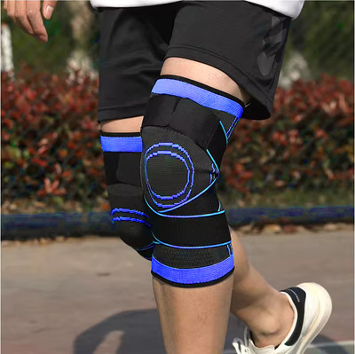 Leosportz Sports Pain Relief knee sleeve knee cap knee guard Knee Support(Black, Blue)