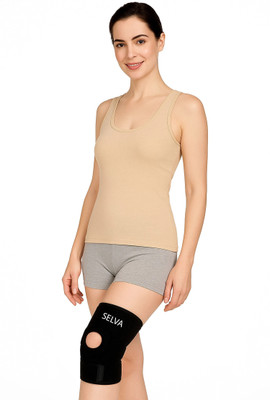 SELVA Neoprene Brace With Hinge Open Patella Knee Support(Black)