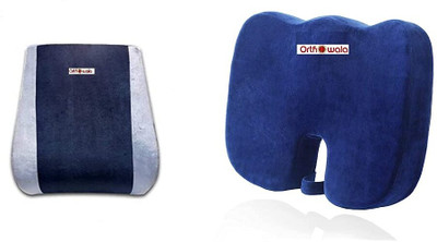 Orthowala Backrest full size for Chair & Car Sofa chair back support Orthopedic Coccyx Back / Lumbar Support(Blue)