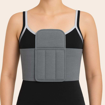 ORTHOPEDIST Elastic Strap Chest Binder Padded For Reduce Chest Pain Chest Injury Posture Corrector(Grey)