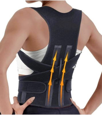 Vksurgical Posture Corrector Belt for Men & Women Full Back Support Belt Straight Back Posture Corrector(Black)