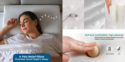 PRATIK MARKETING Memory Foam Geometric Sleeping Pillow Pack of 108(White)