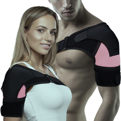 TIMA Shoulder Brace Women and Men Torn Rotator Support Neoprene Shoulder Compresion Shoulder Support(Black, Pink)