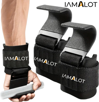 iamalot Weight Lifting Hooks Wrist Straps for Weight Lifting with Premium Padded Hand Support(Multicolor)