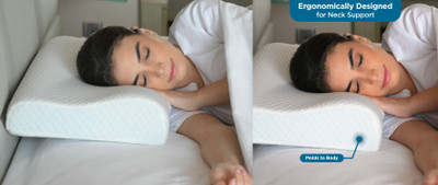 RUSHABH ENTERPRISE Memory Foam Geometric Sleeping Pillow Pack of 1(White)