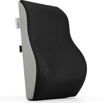 FOVERA Back Support Cushion for Chair & Car, Orthopedic Memory Foam Lumbar Support Back / Lumbar Support(Black, Grey)