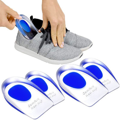 RUDHJAL Silicone Heel Cups and PU Gel Heel Protectors for Men & Women, Heel Pads Heel Support(Blue)