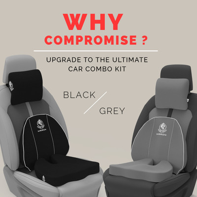 HouseOfCommon Velar Neckrest Cruz Back Support or Coccxypro Cushion for Long Sitting. Posture Corrector