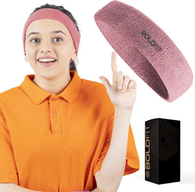 BOLDFIT Gym Headband for Men and Women - Sports Headband for Workout & Running Head Support(Pink)
