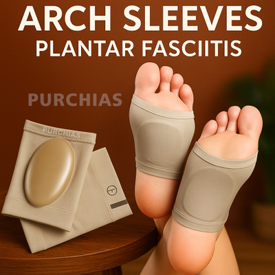 PURCHIAS Arch Support Sock With Comfort Gel Pad, Arch Brace for Flat Feet Support Band Foot Support(Beige)