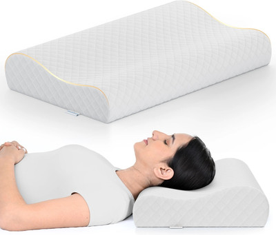 HOSPIKART Gel Memory Foam Cervical Pillow for Neck & Shoulder Pain (Standard, Pack of 1) Cervical Pillow(White)