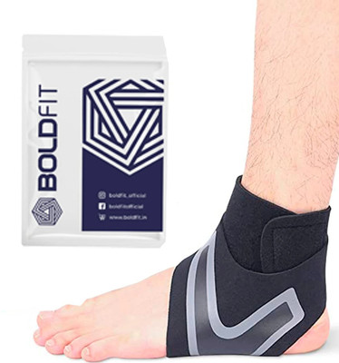 BOLDFIT Ankle Support For Pain Relief Ankle Wrap Grip Gym Brace Binder Cap bandage Strap Ankle Support(Black)