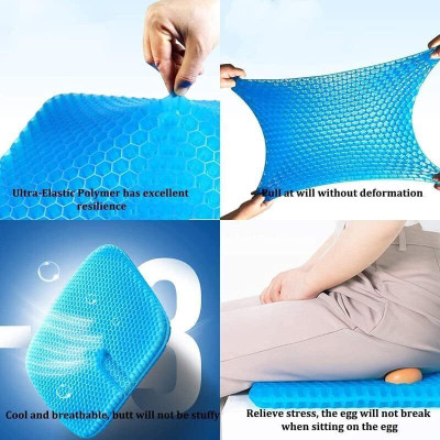 ND BROTHERS Squar Cushion Chair Pad with Non-Slip Cover for Sciatica Pain Back Pain ND76 Back / Lumbar Support(Blue)