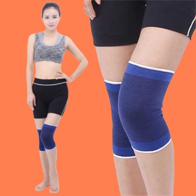 FlyTouch Breathable Elastic Knee Support Brace Compression Volleyball Knee Protector BI Knee Support(Blue)