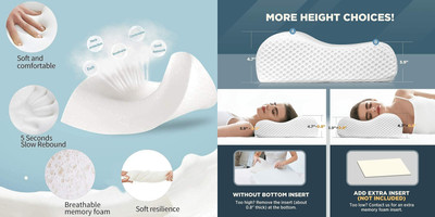 PRATIK MARKETING Memory Foam Abstract Sleeping Pillow Pack of 192(White)