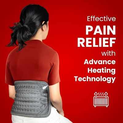 NETVULL Heat Belt with Temperature Controller | Pain Relief Heating Belt Back / Lumbar Support(Grey)