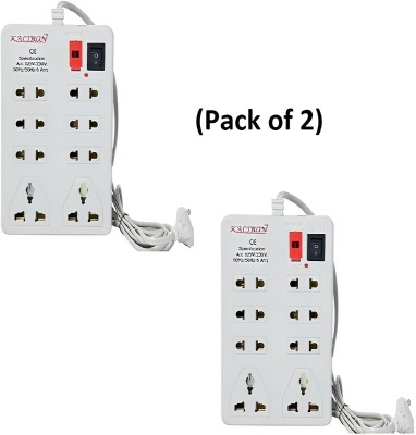 Kaltron Kaltron 8+1 Mini Extension Cord with Fuse & LED Indicator (Pack of 2) 8  Socket Extension Boards(White, 2.5 m)