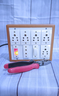 chromium 1k extesion bord 6shocket +1plass free 6  Socket Extension Boards(Brown, 4.5 m)
