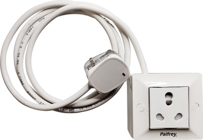PALFREY Extension Board - Single 16A/20A Socket with 2 meter wire | 3000W 1  Socket Extension Boards(White, 2 m)
