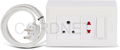 Cordnet Premium Modular Extension With With two Pin Socket and Switch three Core Wire 1  Socket Extension Boards(White, 6 m)