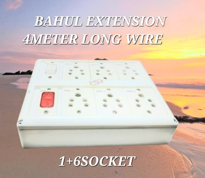 BAHUL Multioutlet extension board 1+6SOCKET 6  Socket Extension Boards(White, 4 m)
