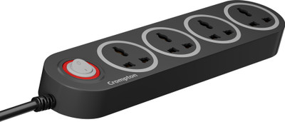 Crompton Power BX 4  Socket Extension Boards(Black, Grey, 2 m)
