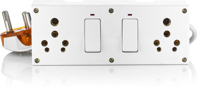 Illuminator 2+2 Extension board with 2 indicators, 2 switch 2  Socket Extension Boards(White, 3 m)