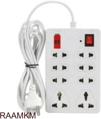 RAAMKM CDL_M_904_ One Plush Eight Extension Board 8 Socket Extension Boards 8  Socket Extension Boards(White, 2.5 m)