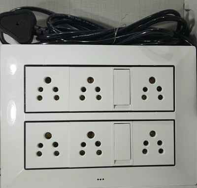 BAHUL 2+6 MODULAR extenstion board with small plug 6  Socket Extension Boards(White, 4 m)