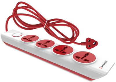 Goldmedal I-Design 4x1 4  Socket Extension Boards(White, Red, 2 m)