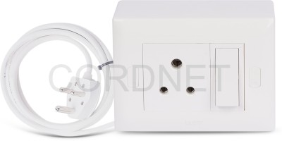 Cordnet Premium Modular Extension With 1 Socket and 1 Switch With Three Core Wire 1  Socket Extension Boards(White, 4 m)