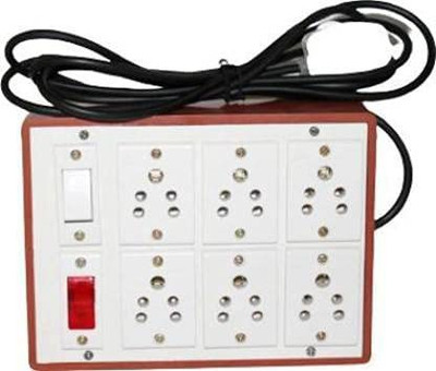 Ganpati 6 Amp Anchor 6 Socket 1 Switch Indicator 3 pin top 6 amp Cable 5 Meter 6  Socket Extension Boards(White, 5 m)