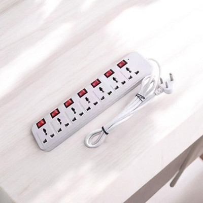 D-DEVOX 7 shoket plus 7 Switch 6AMP Capacity(White) 7 Socket Extension Boards 7  Socket Extension Boards(White, Red, 3.6 m)