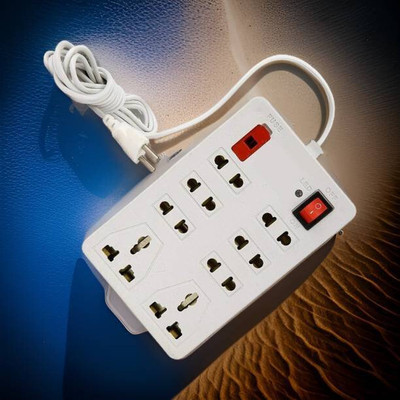 GLUCKLICH CBB_1044_8+1 Mini Extension Cord Board 8 Socket Extension Boards 8  Socket Extension Boards(White, 2.5 m)