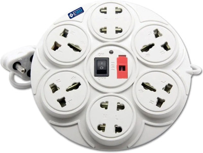 ESBM 8 Socket Power Srtip Extension Cord/Board , 2 Meter Cord Wire 8  Socket Extension Boards(White, 2 m)