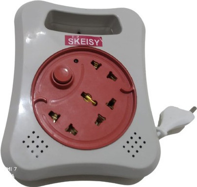Skeisy 3socket 1 switch 3pin socket and switch with led light and deluxe 3  Socket Extension Boards(White, 3 m)