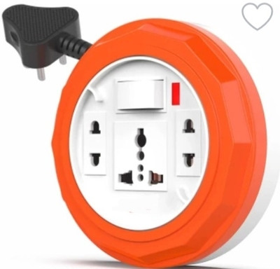 BAHUL Round extension 4 meter long wire small plug 3  Socket Extension Boards(White, 4 m)