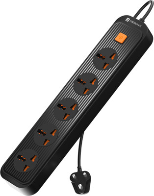 Portronics Power Plate 13 Multi Plug 1500W, 5  Socket Extension Boards(Black, 2 m)
