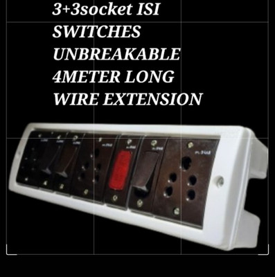 BAHUL Multioutlet extension board 3+3 3  Socket Extension Boards(White, 4 m)