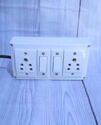 Exboma o model49 2switch 2shoket extesion 2  Socket Extension Boards(White, 4 m)