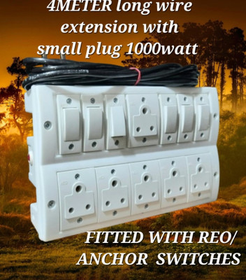 BAHUL SHOCKPROOF PVC EXTENSION 6+6 6  Socket Extension Boards(White, 4 m)