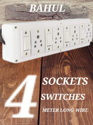 BAHUL MULTIOUTLET EXTENSION BOARD 4+4SOCKET 4METER 4  Socket Extension Boards(White, 4 m)