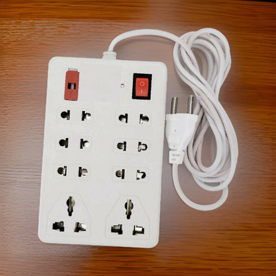 TOOLART Extension board 8 Socket Extension Boards 8 Socket Extension Boards kw26 8  Socket Extension Boards(White, 2.5 m)