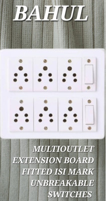 BAHUL 2+6SOCKET MULTIOUTLET EXTENSION 6  Socket Extension Boards(White, 4 m)