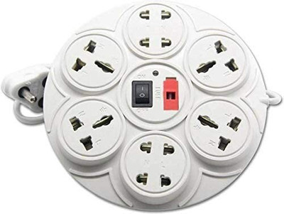DAYBETTER 8+1 Round Strip Extension Cord; 6 A 8 Universal Multi Plug Point Extension 8 Socket Extension Boards(White, 2 m) DAYBETTER 8+1 Round Strip Extension Cord; 6 A 8 Universal Multi Plug Point Extension 8 Socket Extension Boards(White, 2 m)
