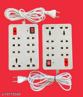 TOBY 5 amp Surg protector 8+1 extension cord with 4 yard cord 8  Socket Extension Boards(White, 3.5 m)