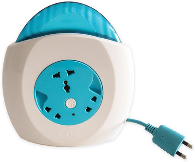 ANCHOR Flexi Cord 3 Socket Extension Boards (White, Blue, 8 m)