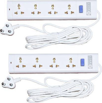 USHA USHA Multipurpose Power Strip | 5 Meter Wire Length | 4 + 1 Socket | Pack of 2 EXTENSION IN ONE BOX | Shock Proof Extension 4 Socket Extension Boards(White, 4 m) USHA USHA Multipurpose Power Strip | 5 Meter Wire Length | 4 + 1 Socket | Pack of 2 EXTENSION IN ONE BOX | Shock Proof Extension 4 Socket Extension Boards(White, 4 m)